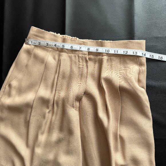 Pleated Wide Leg Shorts S/M 28 Waist Khaki Tan - Picture 14 of 15